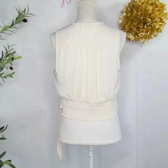 Rachel Zoe Women's Sleeveless Wrap Top - Size M - Cream - Picture 3 of 12